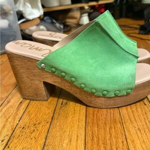 Sam Edelman Vibrant Green Suede Mules